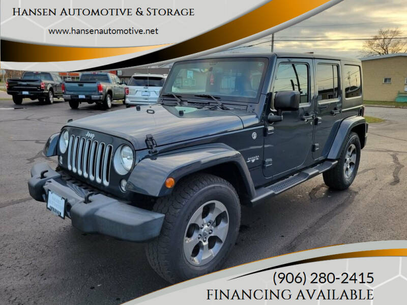 2016 Jeep Wrangler Unlimited for sale at Hansen Automotive & Storage in Escanaba MI