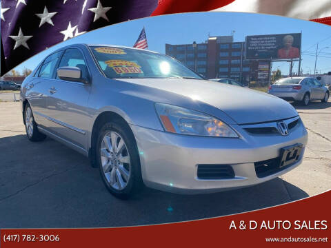 2007 Honda Accord for sale at A & D Auto Sales in Joplin MO