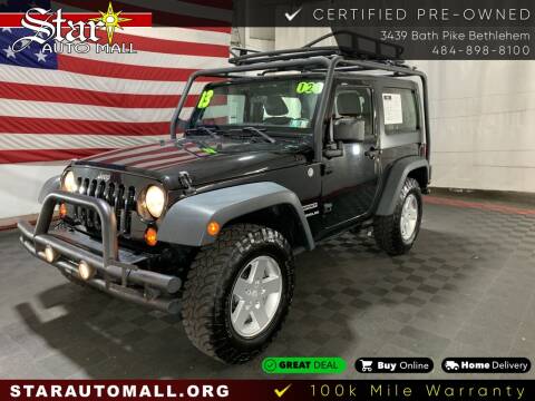 2013 Jeep Wrangler for sale at STAR AUTO MALL 512 in Bethlehem PA