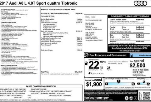 2017 Audi A8 L 4.0T quattro Sport