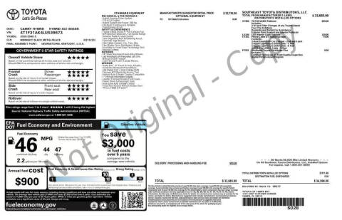 2020 Toyota Camry Hybrid XLE