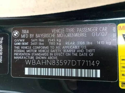 2007 BMW 7 Series 750Li