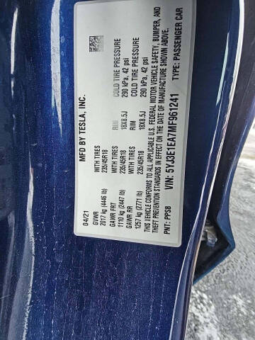 2021 Tesla Model 3 Standard Range Plus