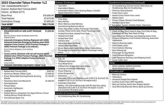 2023 Chevrolet Tahoe Premier