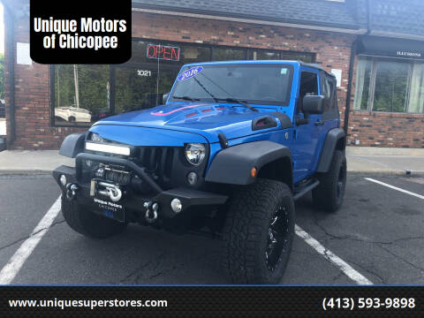 2016 Jeep Wrangler for sale at Unique Motors of Chicopee in Chicopee MA