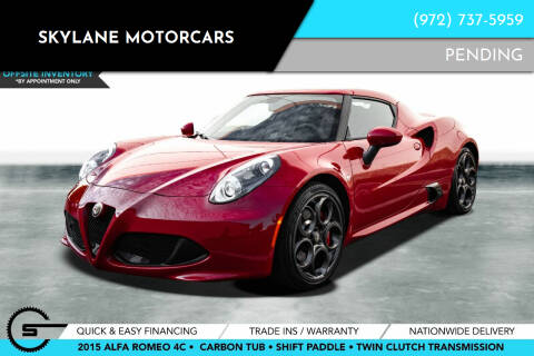 2015 Alfa Romeo 4C for sale at Skylane Motorcars - Off-site Inventory in Carrollton TX