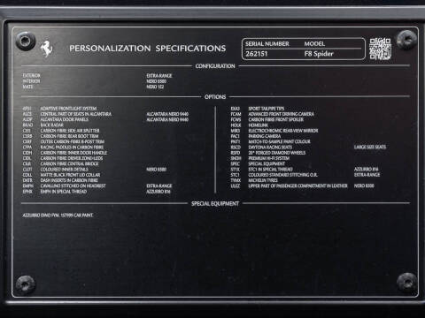 2021 Ferrari F8 Spider