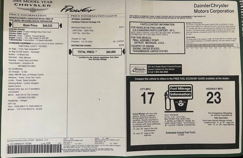 2001 Chrysler Prowler