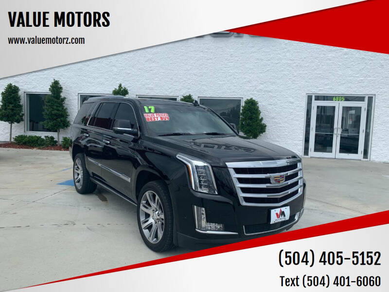 2017 Cadillac Escalade for sale at VALUE MOTORS in Marrero LA