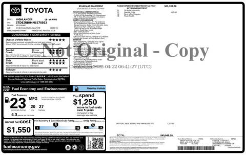 2022 Toyota Highlander LE