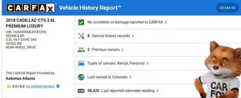 2018 Cadillac CTS 3.6L Premium Luxury
