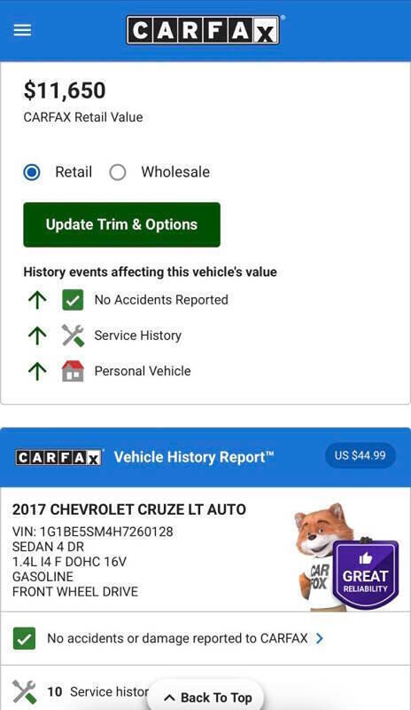 2017 Chevrolet Cruze LT Auto