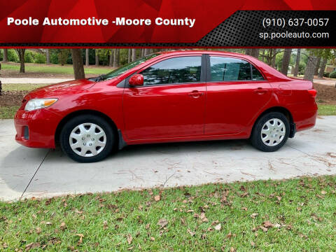 2012 Toyota Corolla for sale at Poole Automotive in Laurinburg NC