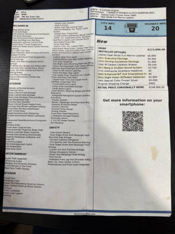 2014 BMW M6 Gran Coupe