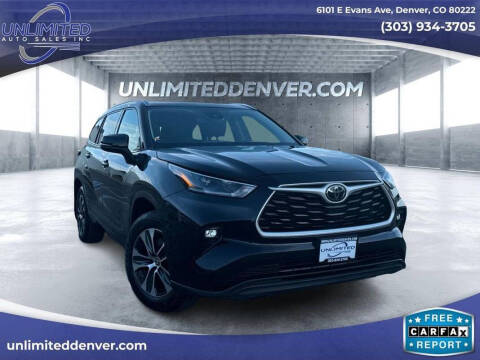 2021 Toyota Highlander for sale at Unlimited Auto Sales in Denver CO