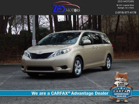 2011 Toyota Sienna for sale at Zed Motors in Raleigh NC