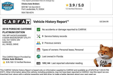 2018 Porsche Cayenne Platinum Edition