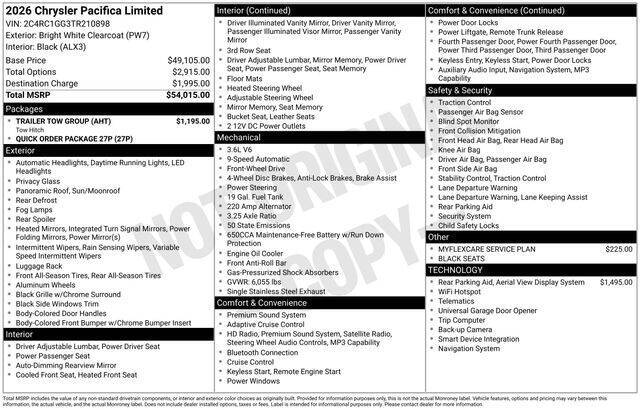 2026 Chrysler Pacifica Limited