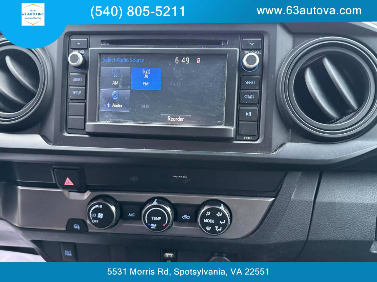 2019 Toyota Tacoma for sale at 63 Auto Inc in Spotsylvania, VA