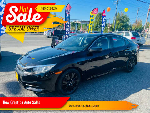 2016 Honda Civic for sale at New Creation Auto Sales in Everett WA