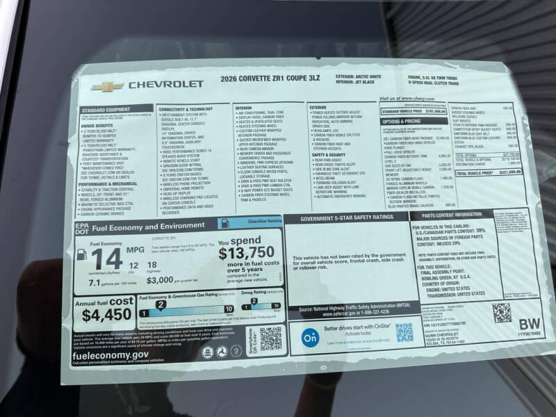 2026 Chevrolet Corvette ZR1