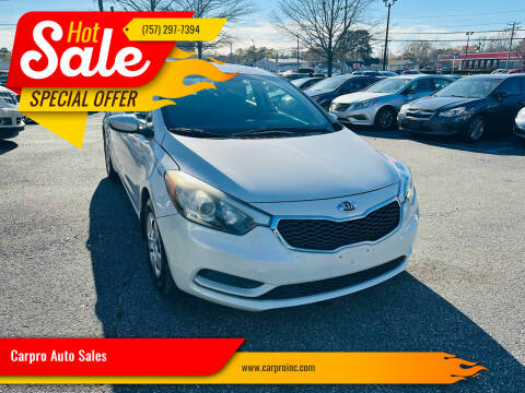 2014 Kia Forte for sale at Carpro Auto Sales in Chesapeake VA