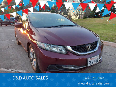 2015 Honda Civic for sale at D&D AUTO SALES in Whittier CA