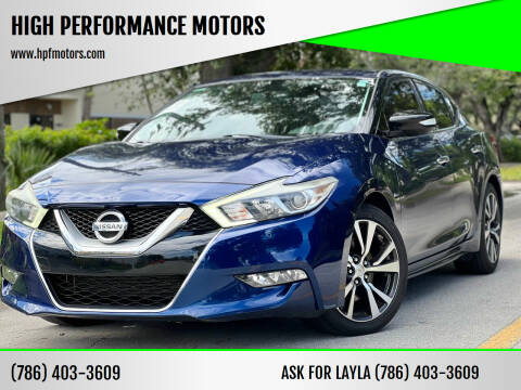 2017 Nissan Maxima for sale at HIGH PERFORMANCE MOTORS in Hollywood FL