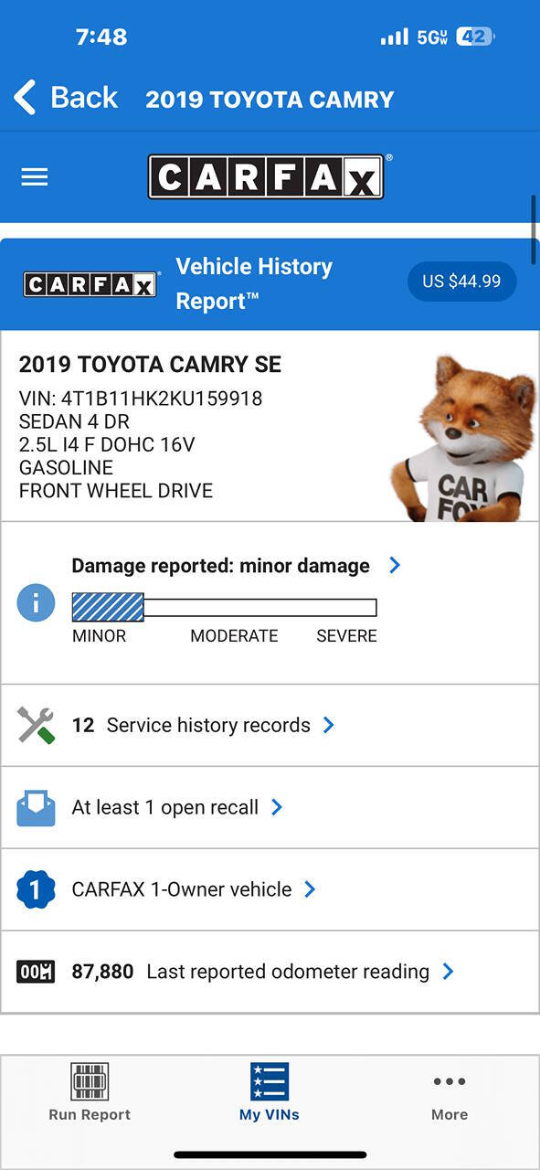 2019 Toyota Camry for sale at MISHA MASTER MOTORZ LLC in Portland, OR