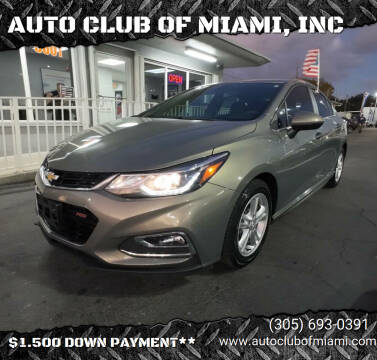 2017 Chevrolet Cruze for sale at AUTO CLUB OF MIAMI, INC in Miami FL