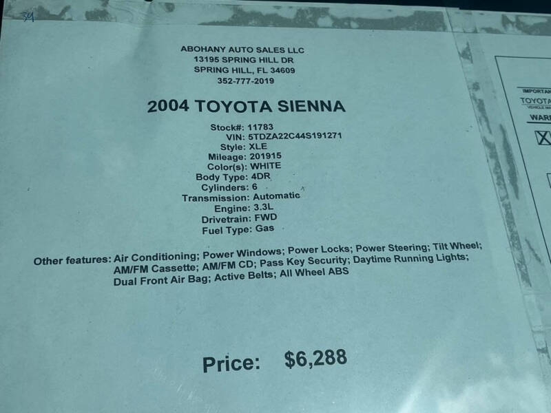 2004 Toyota Sienna