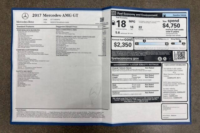 2017 Mercedes-Benz AMG GT