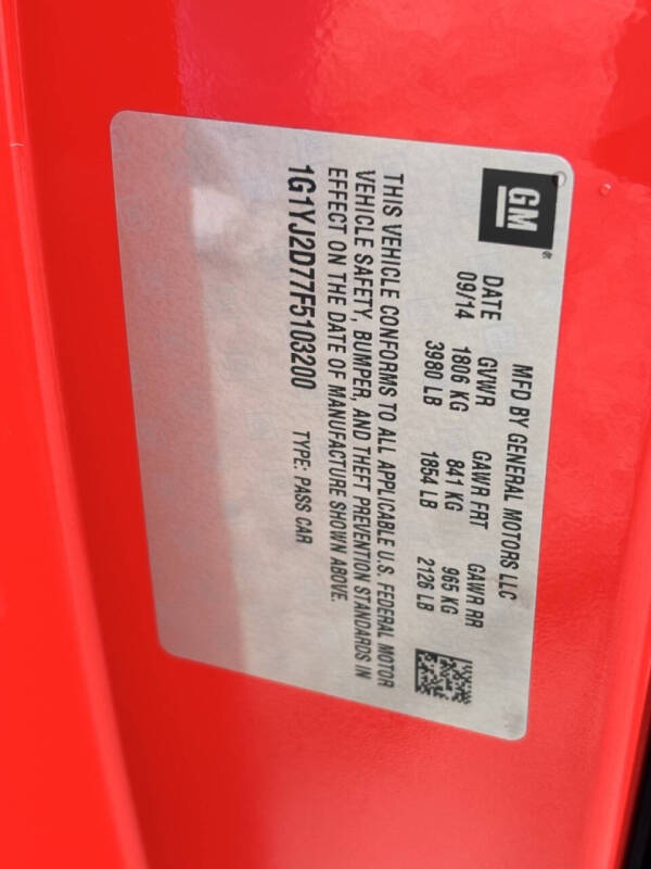 2015 Chevrolet Corvette Stingray Z51