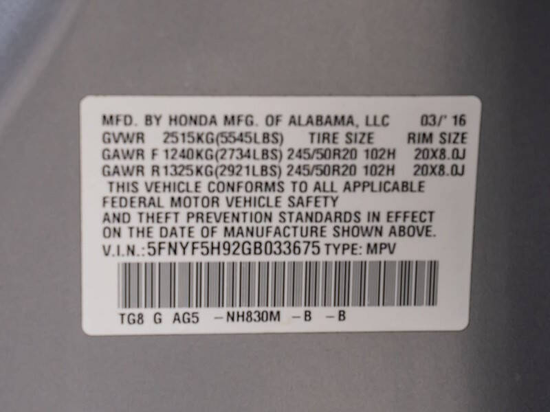 2016 Honda Pilot Touring