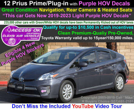 2012 Toyota Prius Plug-in Hybrid for sale at A Buyers Choice in Jurupa Valley CA