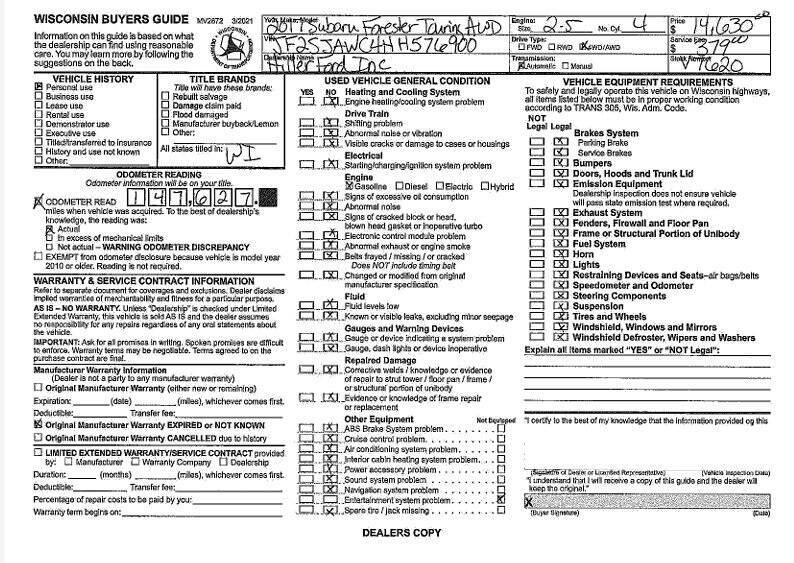 2017 Subaru Forester 2.5i Touring