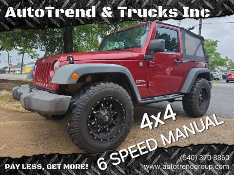 2012 Jeep Wrangler for sale at AutoTrend & Trucks Inc in Fredericksburg VA