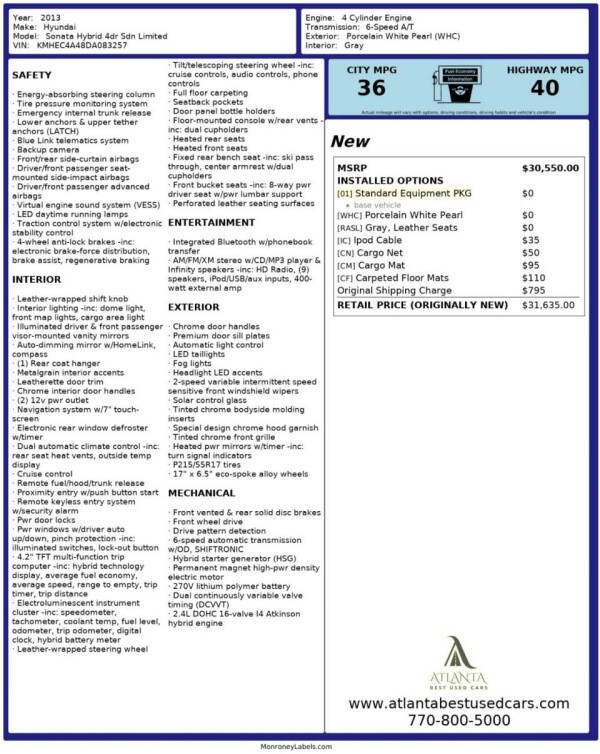 2013 Hyundai Sonata Hybrid Limited