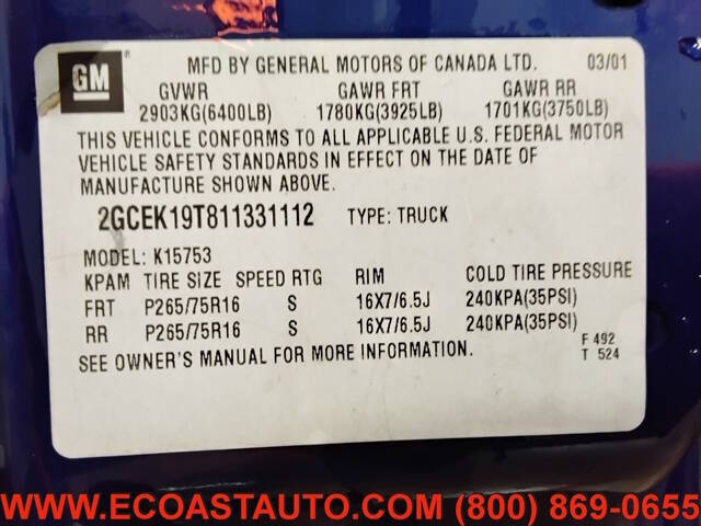 2001 Chevrolet Silverado 1500