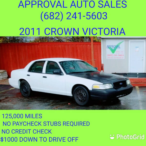 2011 Ford Crown Victoria for sale at APPROVAL AUTO SALES in Mansfield TX