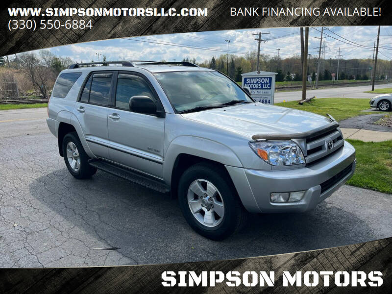 2003 Toyota 4Runner for sale at SIMPSON MOTORS in Youngstown OH