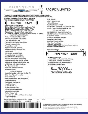 2025 Chrysler Pacifica Limited
