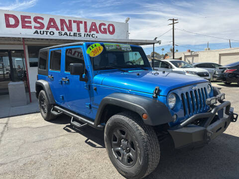 2016 Jeep Wrangler Unlimited for sale at DESANTIAGO AUTO SALES in Yuma AZ
