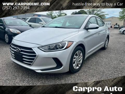 2017 Hyundai Elantra for sale at Carpro Auto Sales in Chesapeake VA