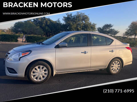 2017 Nissan Versa for sale at BRACKEN MOTORS in San Antonio TX