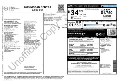 2025 Nissan Sentra SV