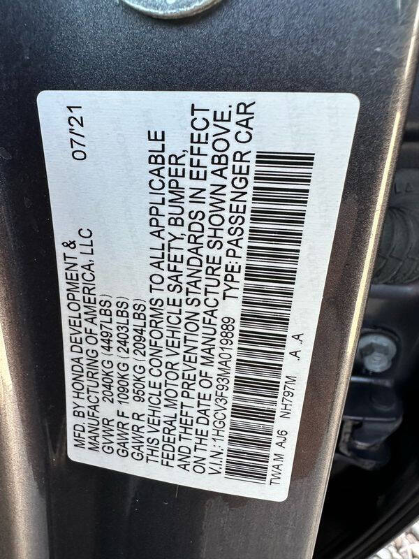 2021 Honda Accord Hybrid Touring