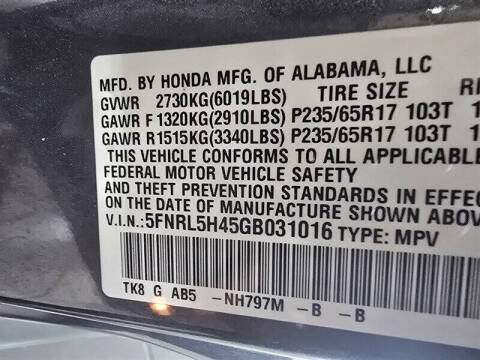 2016 Honda Odyssey EX