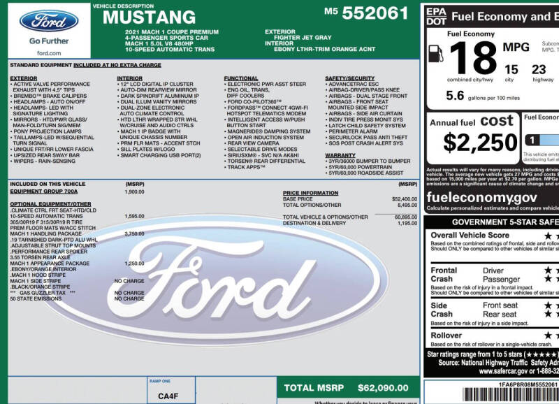 2021 Ford Mustang Mach 1