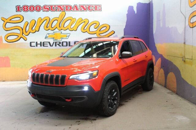 Used 2021 Jeep Cherokee Trailhawk with VIN 1C4PJMBXXMD105396 for sale in Grand Ledge, MI